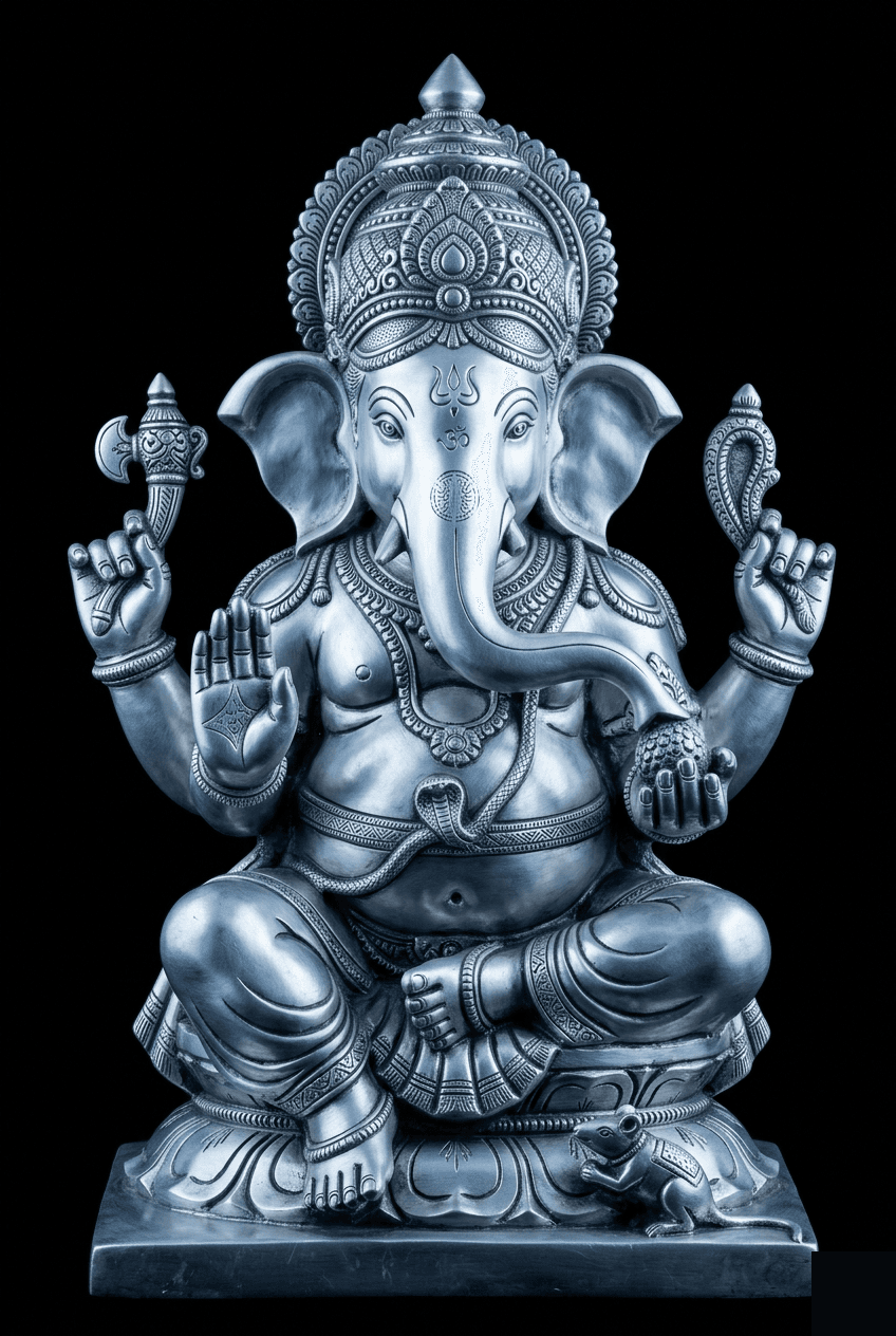Siddhi Vinayaka · The Seated Ganesha. Sterling silver 925. Consecrated. Certified.